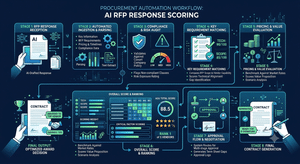 Procurement automation workflow scoring an AI-drafted RFP response