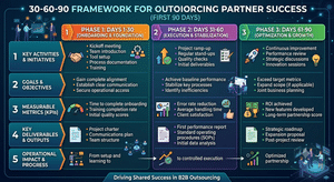 30-60-90 framework for tracking the first 90 days with an outsourcing partner